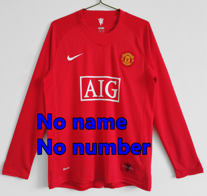1998 1999 Manchester United Long sleeve Retro Soccer Jerseys Beckham Giggs Cantona Rooney Ronaldo 92 94 96 00 02 04 06 07 08 10 11 United Retro style Football shirt Adult Uniforms