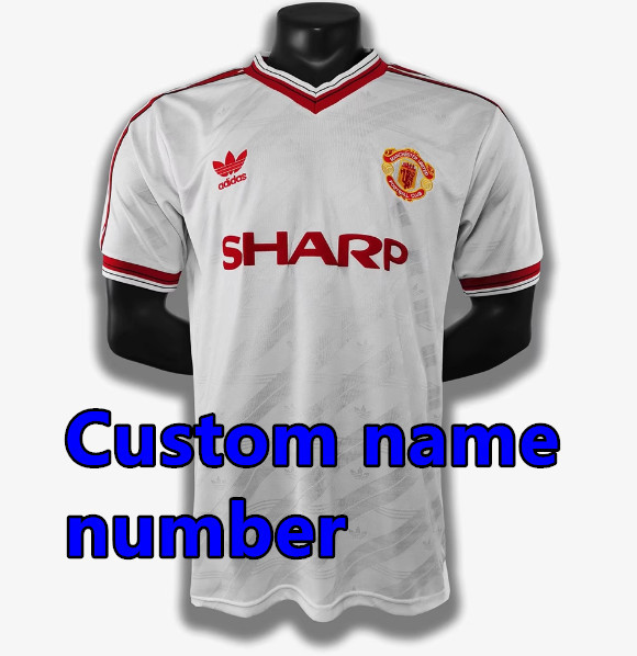 1992 1994 Manchester United Retro Soccer Jerseys Beckham Giggs Cantona Rooney Ronaldo 82 84 86 88 90 92 94 96 Retro style Football shirt Adult Uniforms