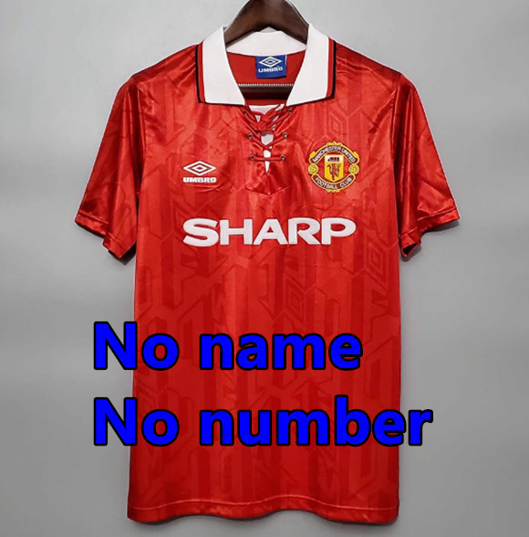 1992 1994 Manchester United Retro Soccer Jerseys Beckham Giggs Cantona Rooney Ronaldo 82 84 86 88 90 92 94 96 Retro style Football shirt Adult Uniforms