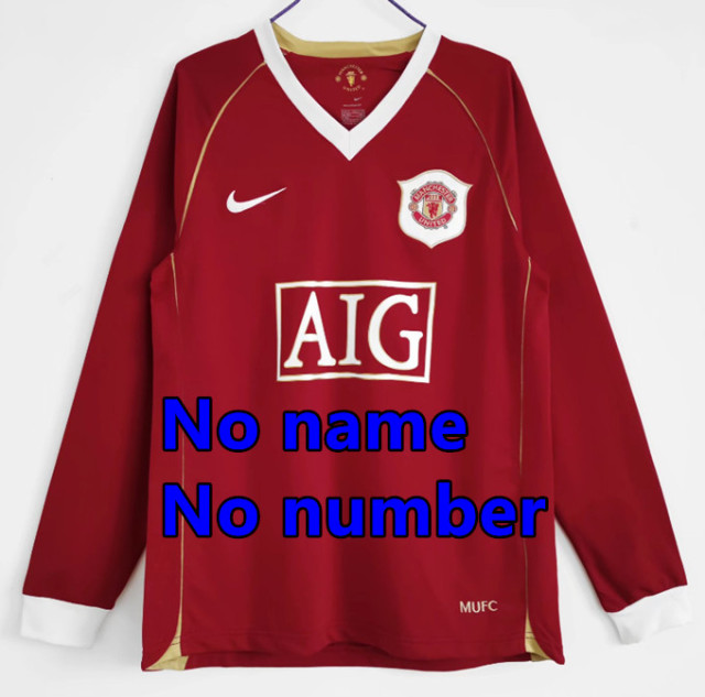 1998 1999 Manchester United Long sleeve Retro Soccer Jerseys Beckham Giggs Cantona Rooney Ronaldo 92 94 96 00 02 04 06 07 08 10 11 United Retro style Football shirt Adult Uniforms