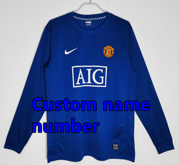 1998 1999 Manchester United Long sleeve Retro Soccer Jerseys Beckham Giggs Cantona Rooney Ronaldo 92 94 96 00 02 04 06 07 08 10 11 United Retro style Football shirt Adult Uniforms