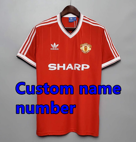 1992 1994 Manchester United Retro Soccer Jerseys Beckham Giggs Cantona Rooney Ronaldo 82 84 86 88 90 92 94 96 Retro style Football shirt Adult Uniforms