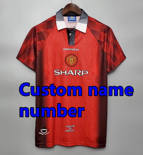 1998 1999 Manchester United Retro Soccer Jerseys Beckham Giggs Cantona Rooney Ronaldo 00 02 04 06 07 08 10 11 United Retro style Football shirt Adult Uniforms