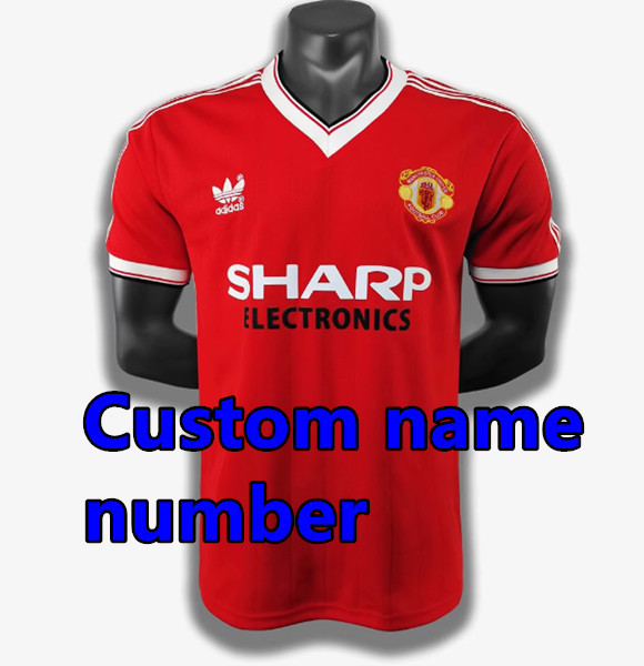 1992 1994 Manchester United Retro Soccer Jerseys Beckham Giggs Cantona Rooney Ronaldo 82 84 86 88 90 92 94 96 Retro style Football shirt Adult Uniforms