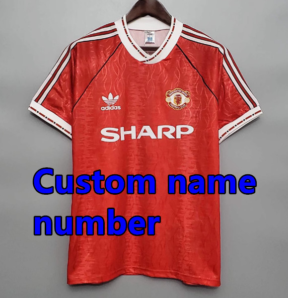 1992 1994 Manchester United Retro Soccer Jerseys Beckham Giggs Cantona Rooney Ronaldo 82 84 86 88 90 92 94 96 Retro style Football shirt Adult Uniforms