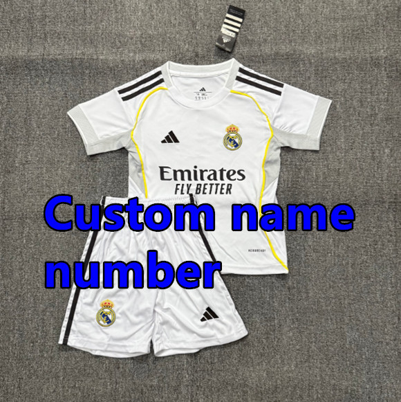 25 26 KIDS KIT Real Madrid Soccer Jerseys MBAPPE Home Away third BELLINGHAM VINI JR CAMAVINGA VALVERDE MODRIC REAL MADRIDS BOY 2025 2026 Football uniforms