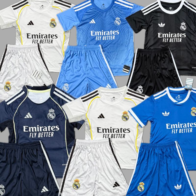 25 26 KIDS KIT Real Madrid Soccer Jerseys MBAPPE Home Away third BELLINGHAM VINI JR CAMAVINGA VALVERDE MODRIC REAL MADRIDS BOY 2025 2026 Football uniforms