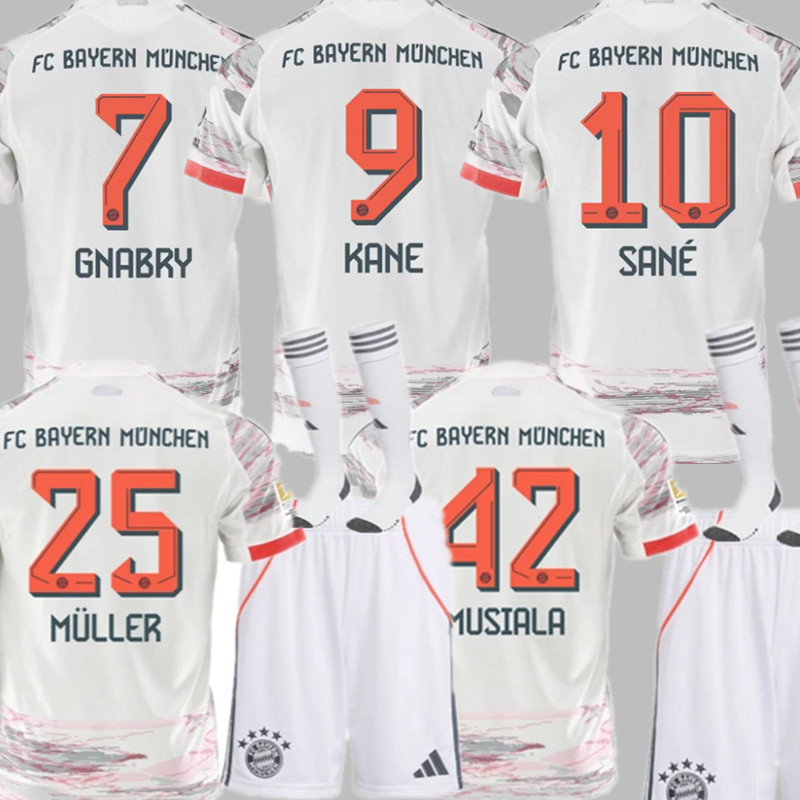 25 26 Men kit Bayern Munich Soccer Jerseys Away KANE SANE MULLER DAVIES COMAN KIMMICH 2025 2026 GORETZKA GNABRY MANE MUSIALA Football BOY KIDS Uniforms