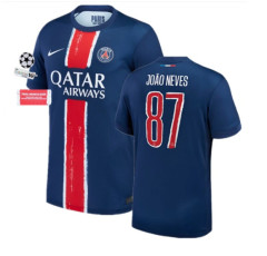 24 25 PSG Champions League Soccer Jerseys Home O. DEMBELE D.DOUE JOAO NEVES 2024 2025 Paris BARCOLA HAKIMI Football Shirt Men Uniforms