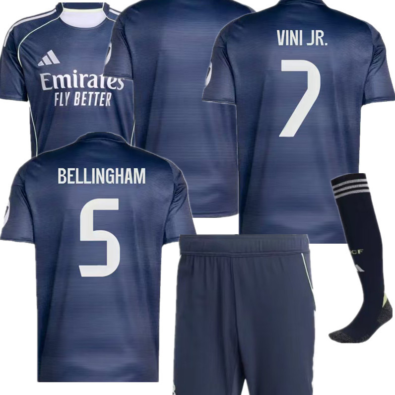 25 26 Men KIT Real Madrid Away Soccer Jerseys MBAPPE BELLINGHAM VINI JR CAMAVINGA VALVERDE MODRIC REAL MADRIDS 2025 2026 Football uniforms