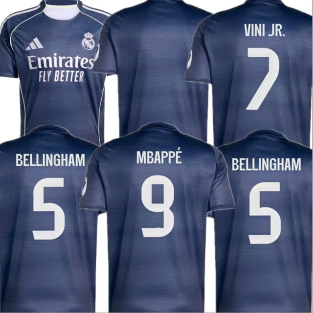 25 26 Real Madrid Away Soccer Jerseys MBAPPE BELLINGHAM VINI JR CAMAVINGA VALVERDE MODRIC REAL MADRIDS shirt 205 2026 Football uniforms