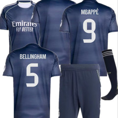 25 26 Men KIT Real Madrid Away Soccer Jerseys MBAPPE BELLINGHAM VINI JR CAMAVINGA VALVERDE MODRIC REAL MADRIDS 2025 2026 Football uniforms