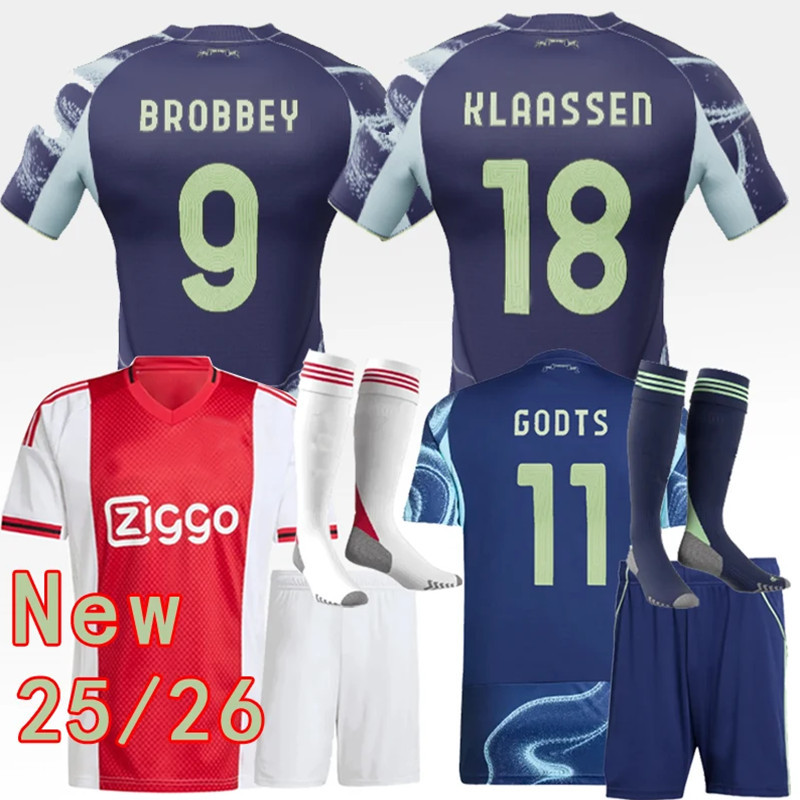 25 26 Men KIDS KIT Ajax Soccer Jerseys Home Away TADIC BASSEY BERGHUIS BLIND KLAASSEN BERGWIJN MARLEY BERGHUIS CRUYFF 2025 2026 Football Shirts Adult KIDS Uniforms