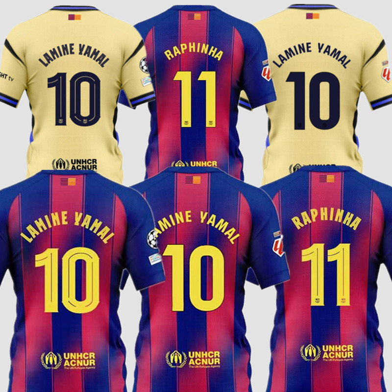 25 26 Barcelona soccer jerseys Home Away LAMINE YAMAL PEDRI GAVI LEWANDOWSKI FC FERRANF. DE JONG  2025 2026 Men Football Uniforms