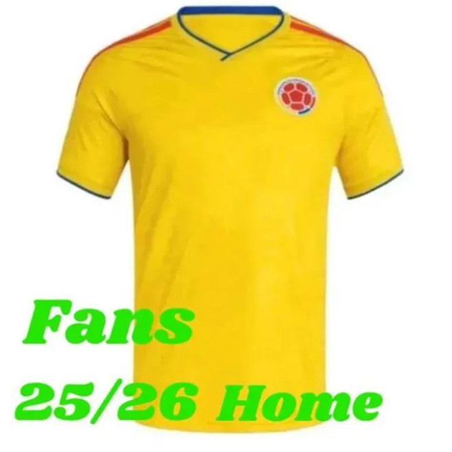 2026 COLOMBIA Soccer Jersey World Cup C. CHUCHO CUADRADO LUIS DIAZ FALCAO National Team JAMES D.VALOYES ARANGO Home Away 2026 2027 Men Football Uniform