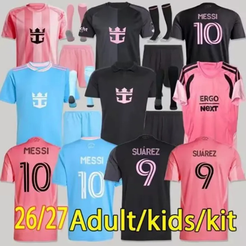 25 26 27 Miami Soccer Jerseys Home away SUAREZ MESSI HIGUAIN TRAPP PELLEGRINI Martinez FC CARRANZA PIREZ MORGAN 2026 2027 Football shirt Men kids uniform
