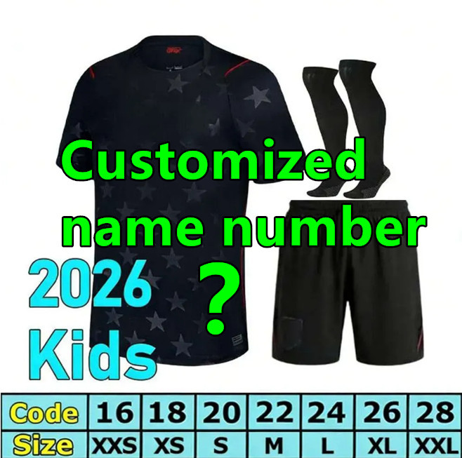 2026 USA Soccer Jersey World Cup PULISIC BALOGUN AARONSON WRIGHT LALAS National Team United States Home Away 2026 2027 Men kids KIt Football Uniform