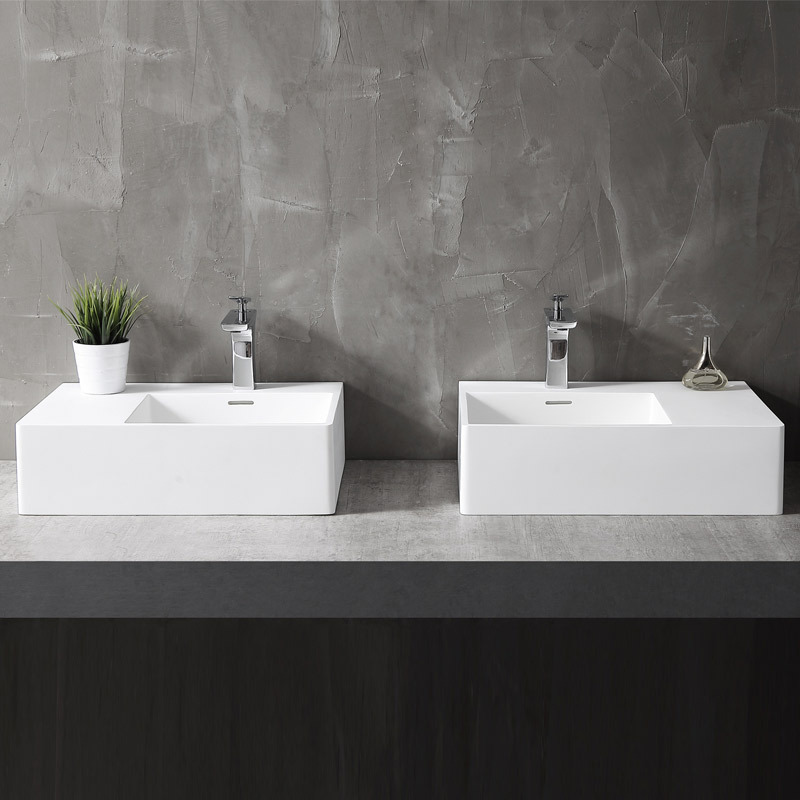 Wholesale Price Rectangle Counter Top Sink & Wall Hung Single Wash Basin XA-G27L/R