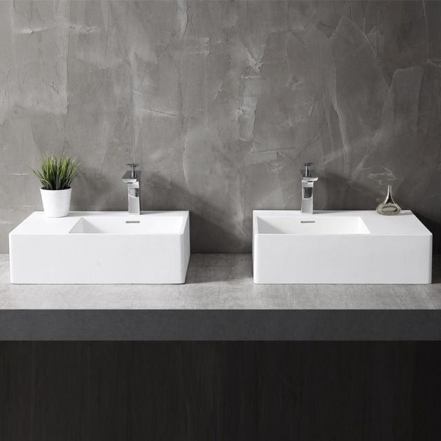 Wholesale Price Rectangle Counter Top Sink & Wall Hung Single Wash Basin XA-G27L/R
