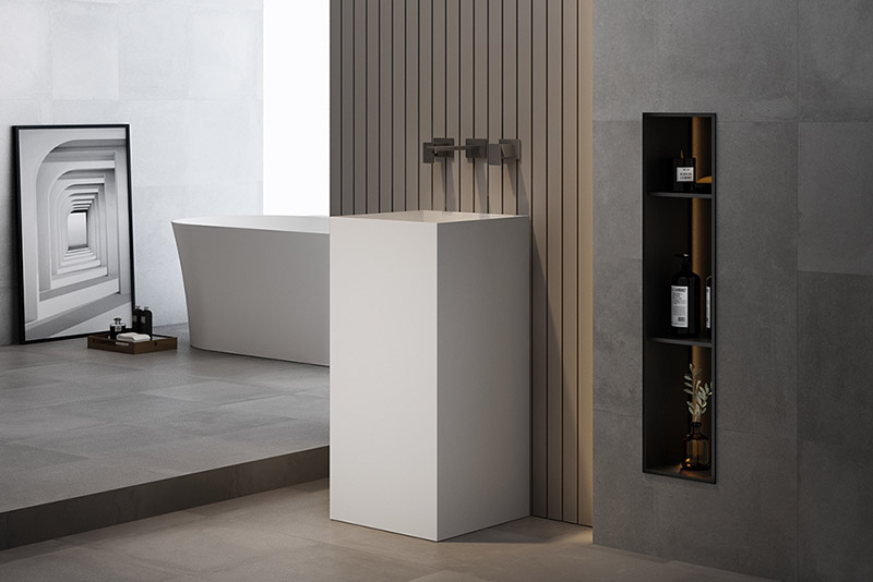 Square Freestanding Pedestal Sink Bathroom Wash Basin TW-Z221 Square Freestanding Pedestal Sink Bathroom Wash Basin TW-Z221