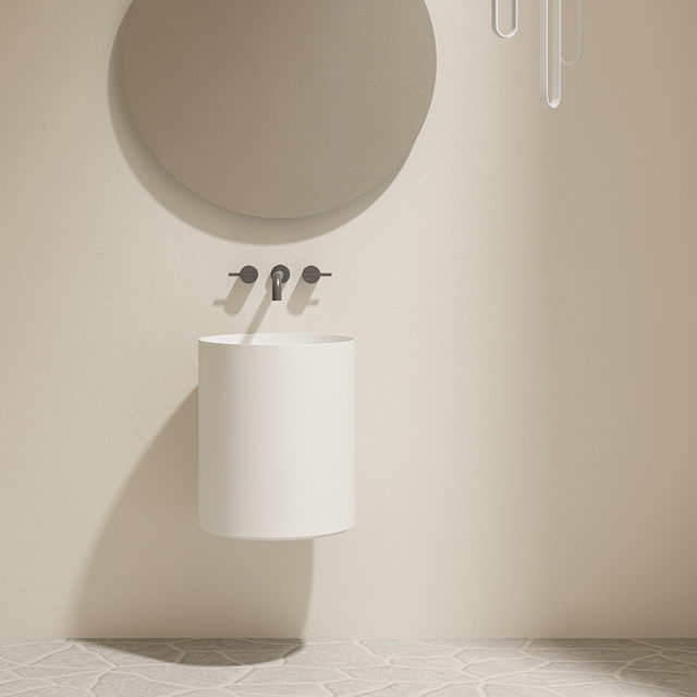 China Wholesale Factory Round Freestanding Pedestal Sink Wall Mounted Wash Basin TW-Z501
