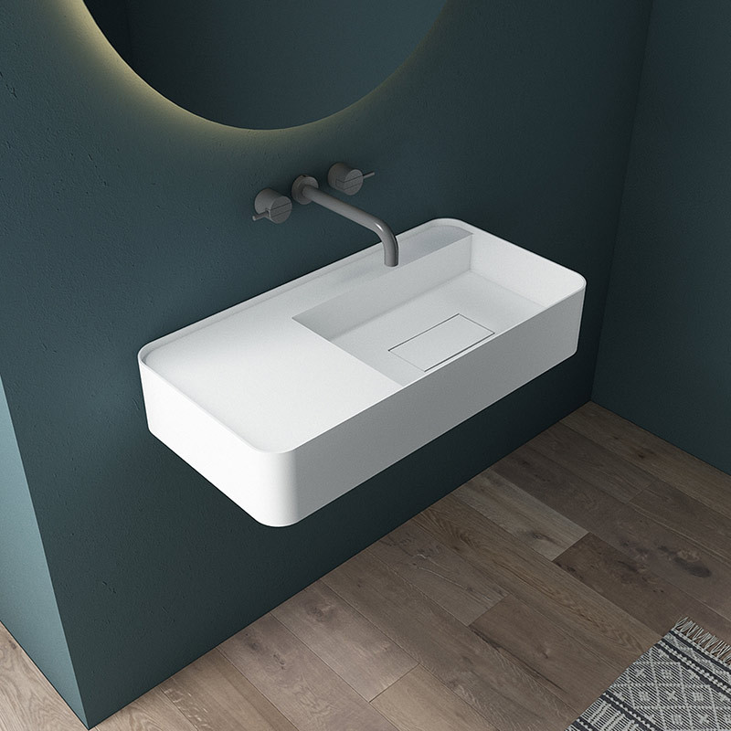 Popular Wholesale Designer Wall-Mount Hung Artificial Stone Wash Basin Single Bathroom Sink TW-G822