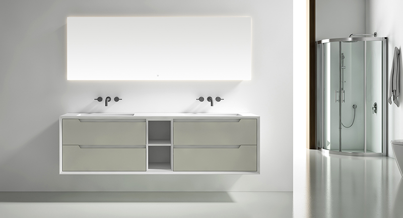 Double Under Counter Sink Floating Bathroom Vanity Cabinet TW-2805 Double Under Counter Sink Floating Bathroom Vanity Cabinet TW-2805