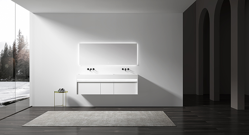 Double Counter Top Sinks Floating Bathroom Vanity Cabinet WBL-0315 Double Counter Top Sinks Floating Bathroom Vanity Cabinet WBL-0315