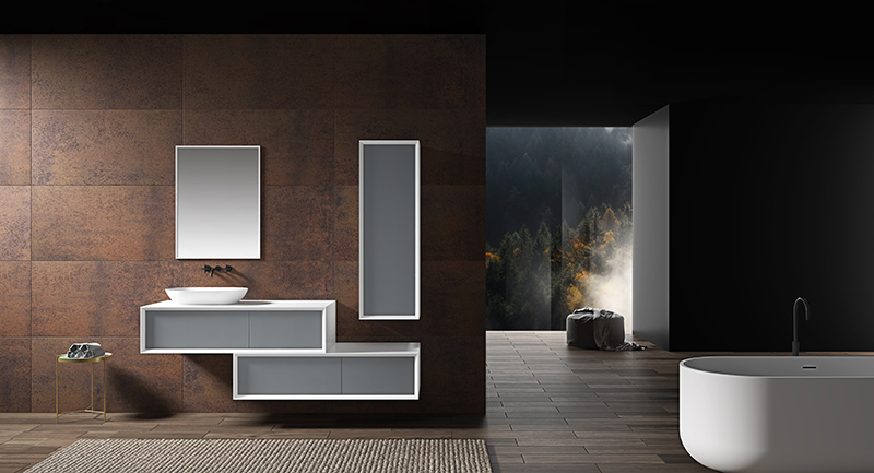 Single Counter Top Sink Wall Mounted Hanging Bathroom Vanity Cabinet WBL-2219