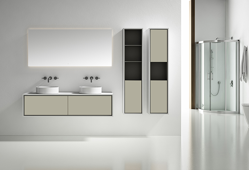 Double Counter Top Sink Wall Mounted Bathroom Cabinet WBL-0812 Double Counter Top Sink Wall Mounted Bathroom Cabinet WBL-0812