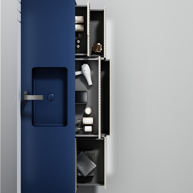 Wholesale Price Double Sinks Fluted Wall Mounted Bathroom Cabinet Set Multi Drawers WBL-6113