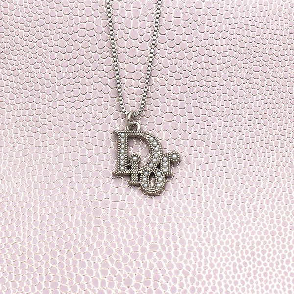 Dior Pearl Square Chain Necklace