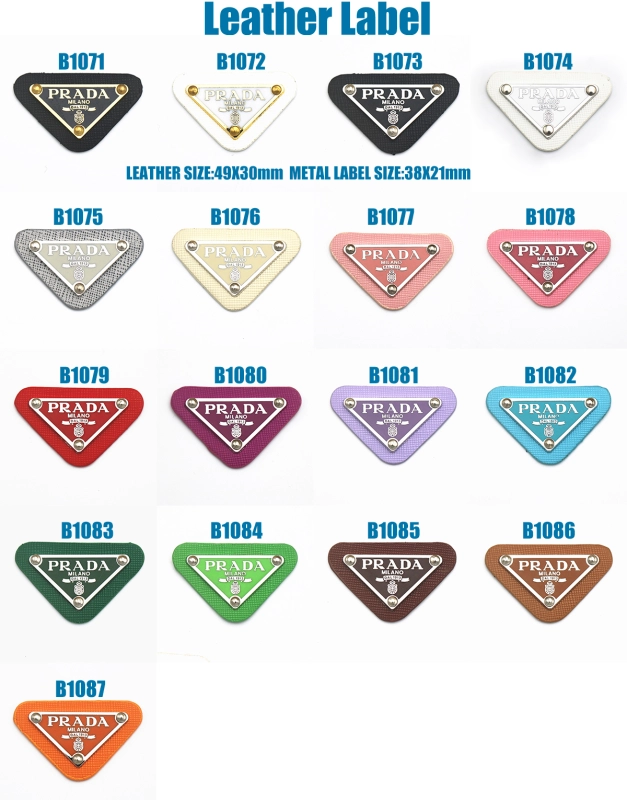PRADA triangle leather label for sale leather brand inverted triangle label clothing shoes and hats hair accessories leather trademark DIY clothing accessories