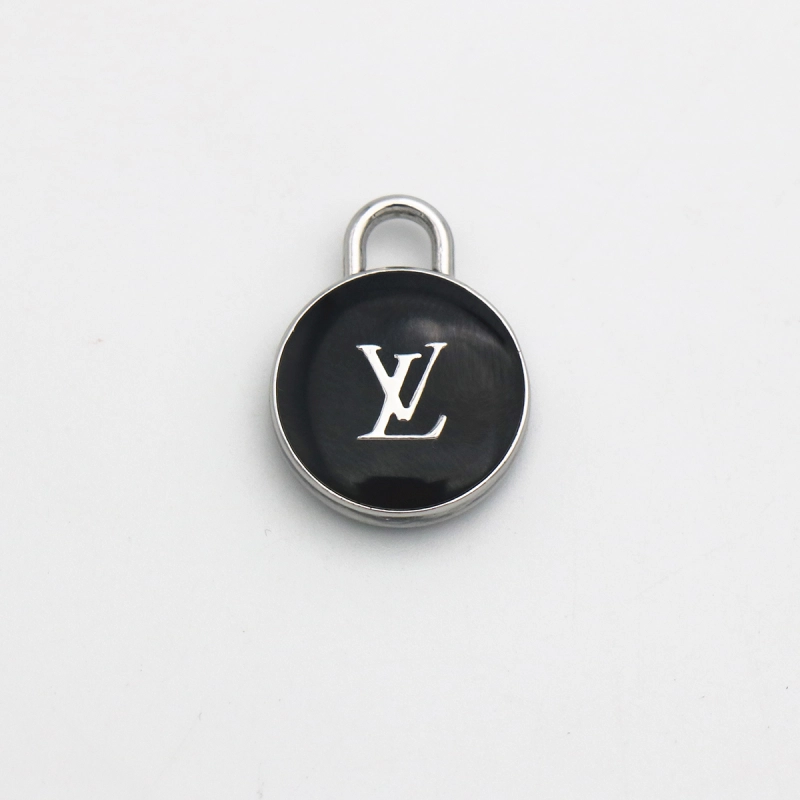 Luxury LV Gold Double Sided Charm Zipper Pull in Black