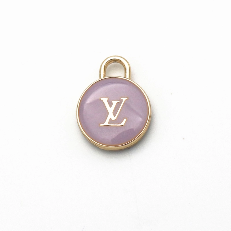 Luxury LV Gold Double Sided Charm Zipper Pull in Black