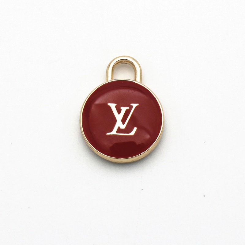 Luxury LV Gold Double Sided Charm Zipper Pull in Black