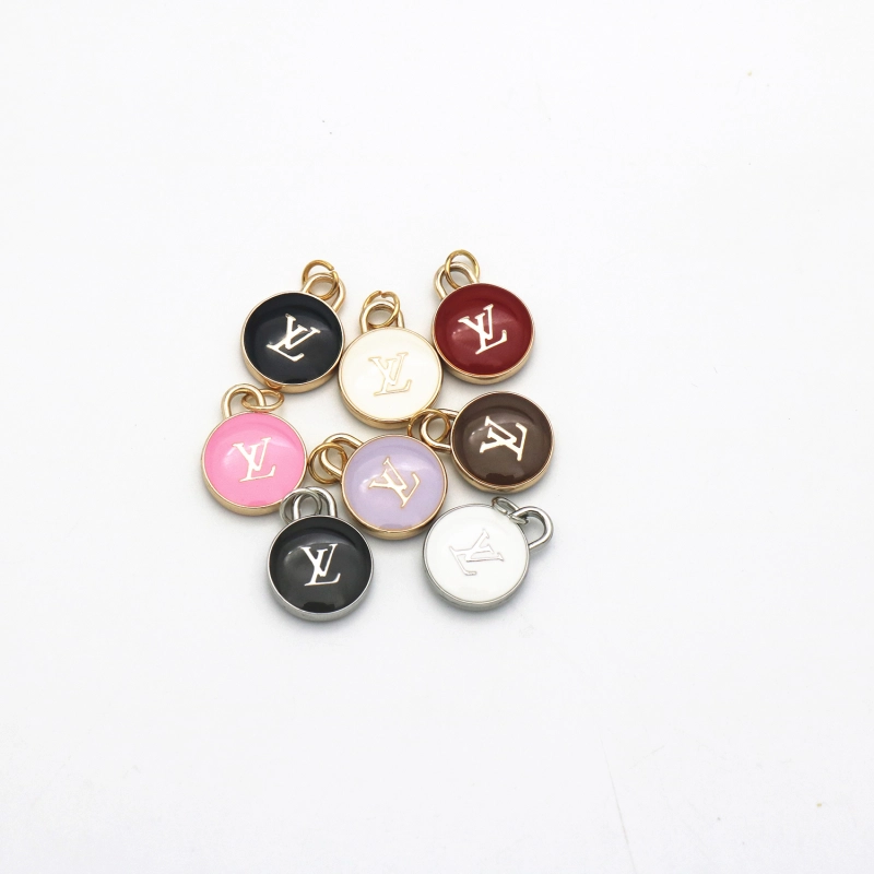 Luxury LV Gold Double Sided Charm Zipper Pull in Black