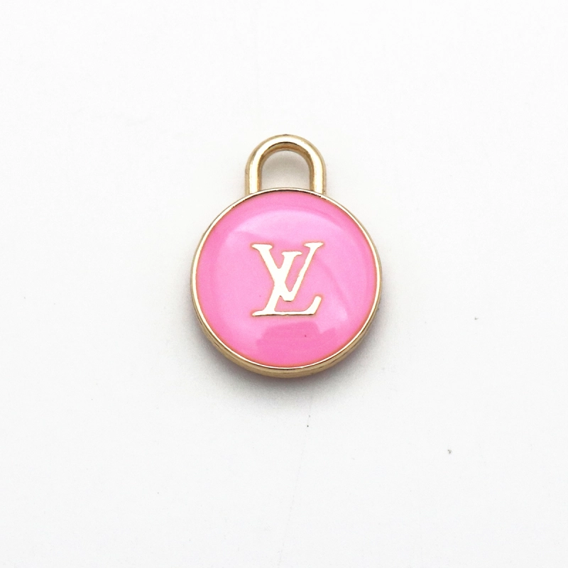 Luxury LV Gold Double Sided Charm Zipper Pull in Black