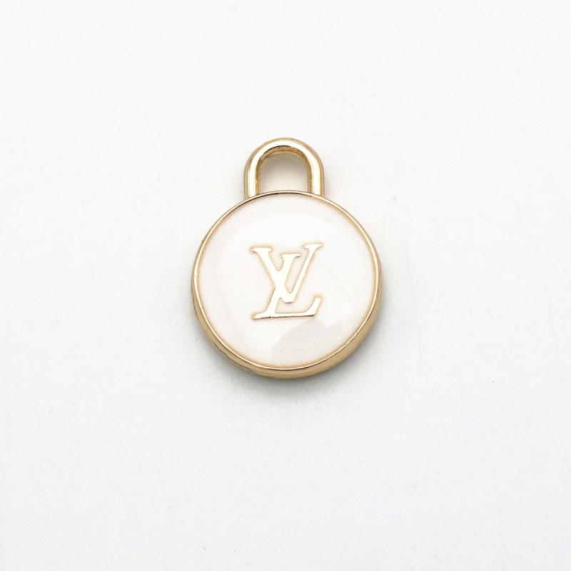 Luxury LV Gold Double Sided Charm Zipper Pull in Black