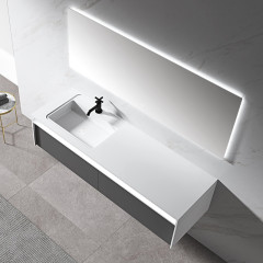 Wholesale Fashion Single Under Counter Sink Wall Mounted Hanging Bathroom Vanity Cabinet WBL-0213