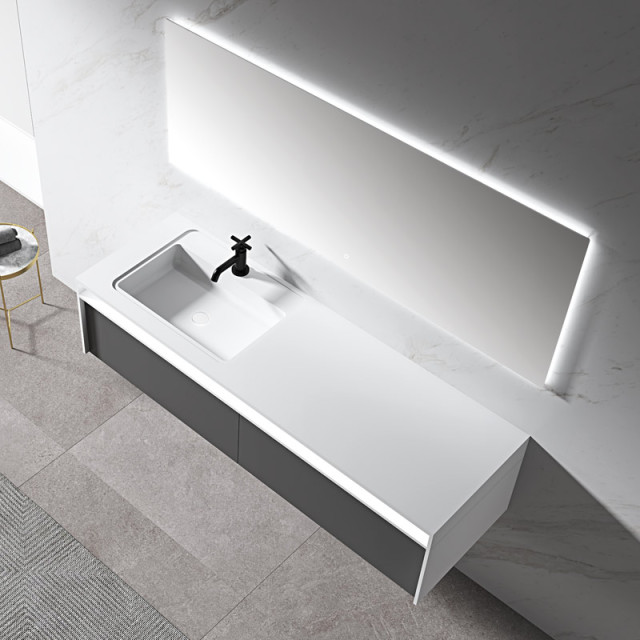 Wholesale Fashion Single Under Counter Sink Wall Mounted Hanging Bathroom Vanity Cabinet WBL-0213