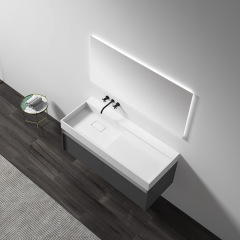 China Wholesale Factory Single Counter Top Sink Wall Mounted Hanging Bathroom Vanity Cabinet WBL-0313