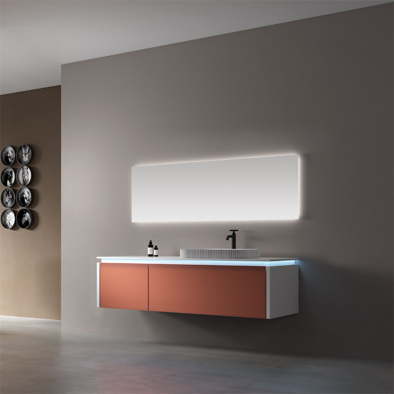 Factory Wholesale Single Counter Top Sink Wall Mounted Hanging Bathroom Vanity Cabinet WBL-0523