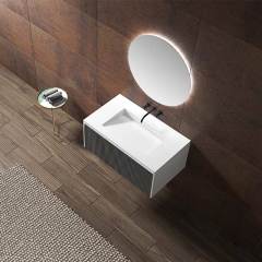 Wholesale High End Quality Single Under Counter Sink Wall Mounted Hanging Bathroom Vanity Cabinet WBL-0011