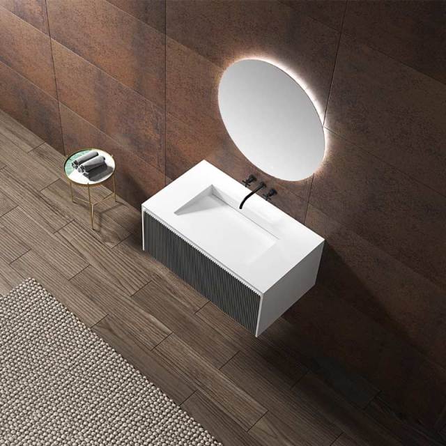 Wholesale High End Quality Single Under Counter Sink Wall Mounted Hanging Bathroom Vanity Cabinet WBL-0011