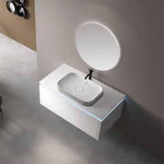 Wholesale Price Single Counter Top Sink Wall Mounted Hanging Bathroom Vanity Cabinet WBL-0521