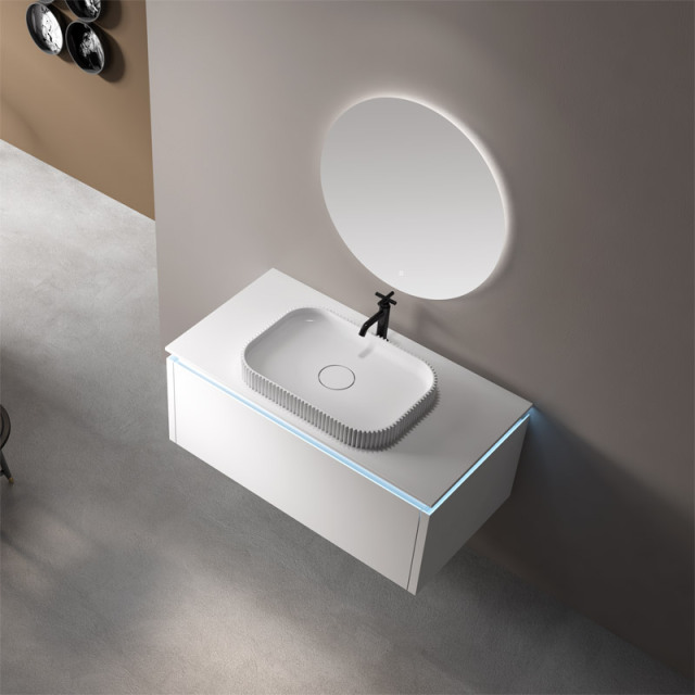 Wholesale Price Single Counter Top Sink Wall Mounted Hanging Bathroom Vanity Cabinet WBL-0521