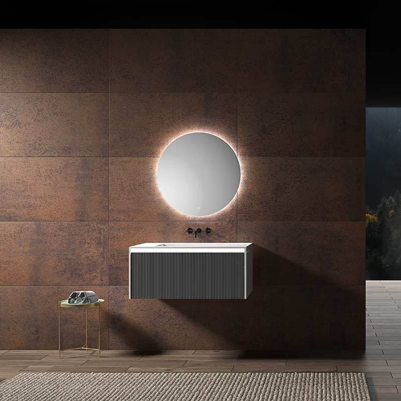 Wholesale High End Quality Single Under Counter Sink Wall Mounted Hanging Bathroom Vanity Cabinet WBL-0011