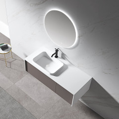 Wholesale High End Quality Single Counter Top Sink Wall Mounted Hanging Bathroom Vanity Cabinet WBL-0713