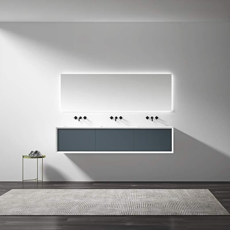 Hot Style Wholesale Three Under Counter Sinks Floating Bathroom Vanity Cabinet TW-2512